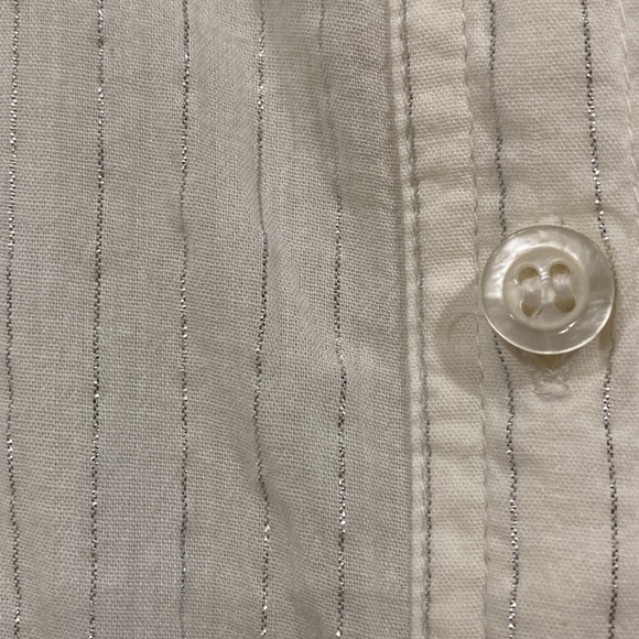 Crazy Horse by Liz Claiborne white button down cotton blouse - Picture 5 of 10